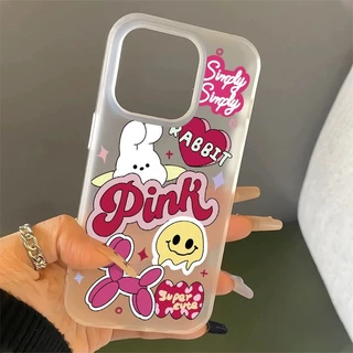 รอยยิ้มและตัวอักษร For iPhone เคสโทรศัพท์ ที่มีเนื้อสัมผัสพิเศษ 16 14 13 XR 11 16 Pro Max 15 12 PRO 14 15 16 Plus