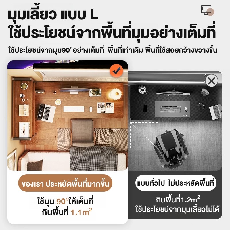 G&O โต๊ะคอม โต๊ะทำงาน โต๊ะมุม โต๊ะรูปตัว L140*100*75cm/120*80*75cm ติดตั้งง่าย รับน้ำหนักได้ 500KG