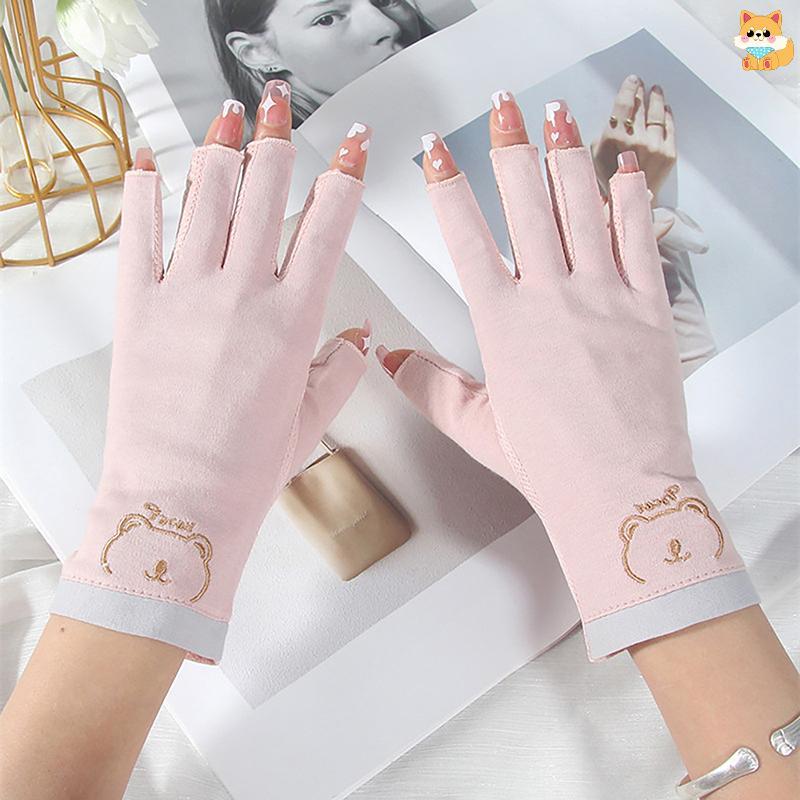 [VI] 1 คู่ถุงมือเล็บ UV ถุงมือเจล UV Fingerless เล็บเล็บเครื่องมือศิลปะโคมไฟ LED เล็บเครื่องเป่ารังสีมือ TH