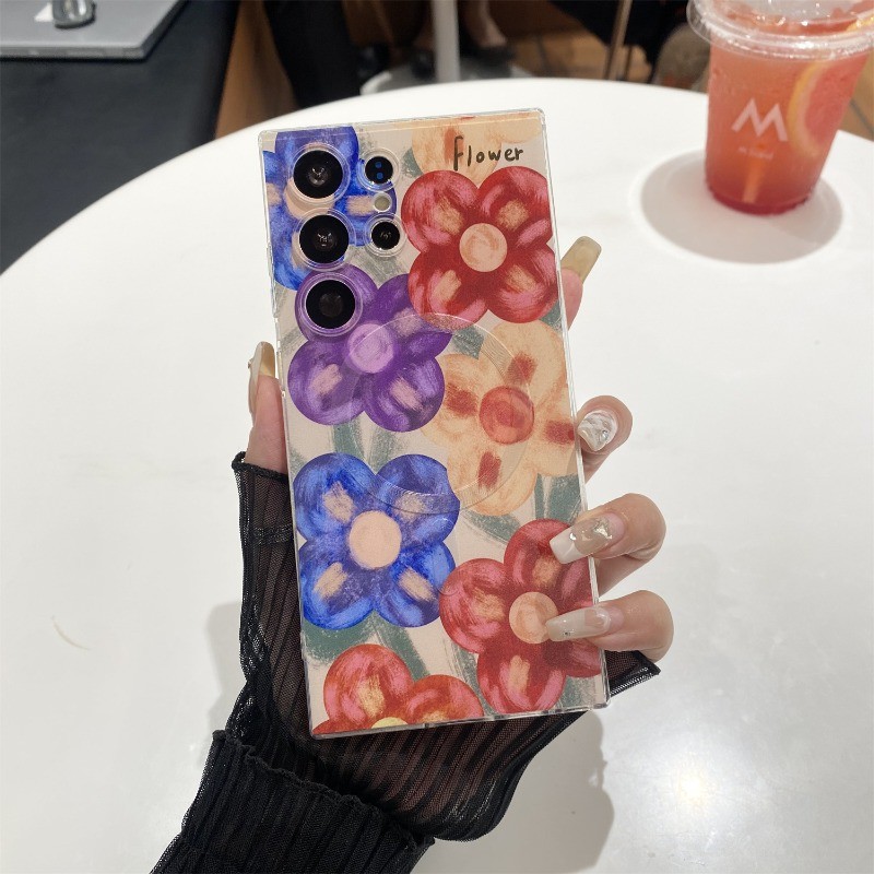 SAMSUNG สําหรับSamsung S25 Ultra S24 S23 FE S22 S21 ดอกไม้เคสโทรศัพท์สําหรับSamsung A55 A56 A16 A17 