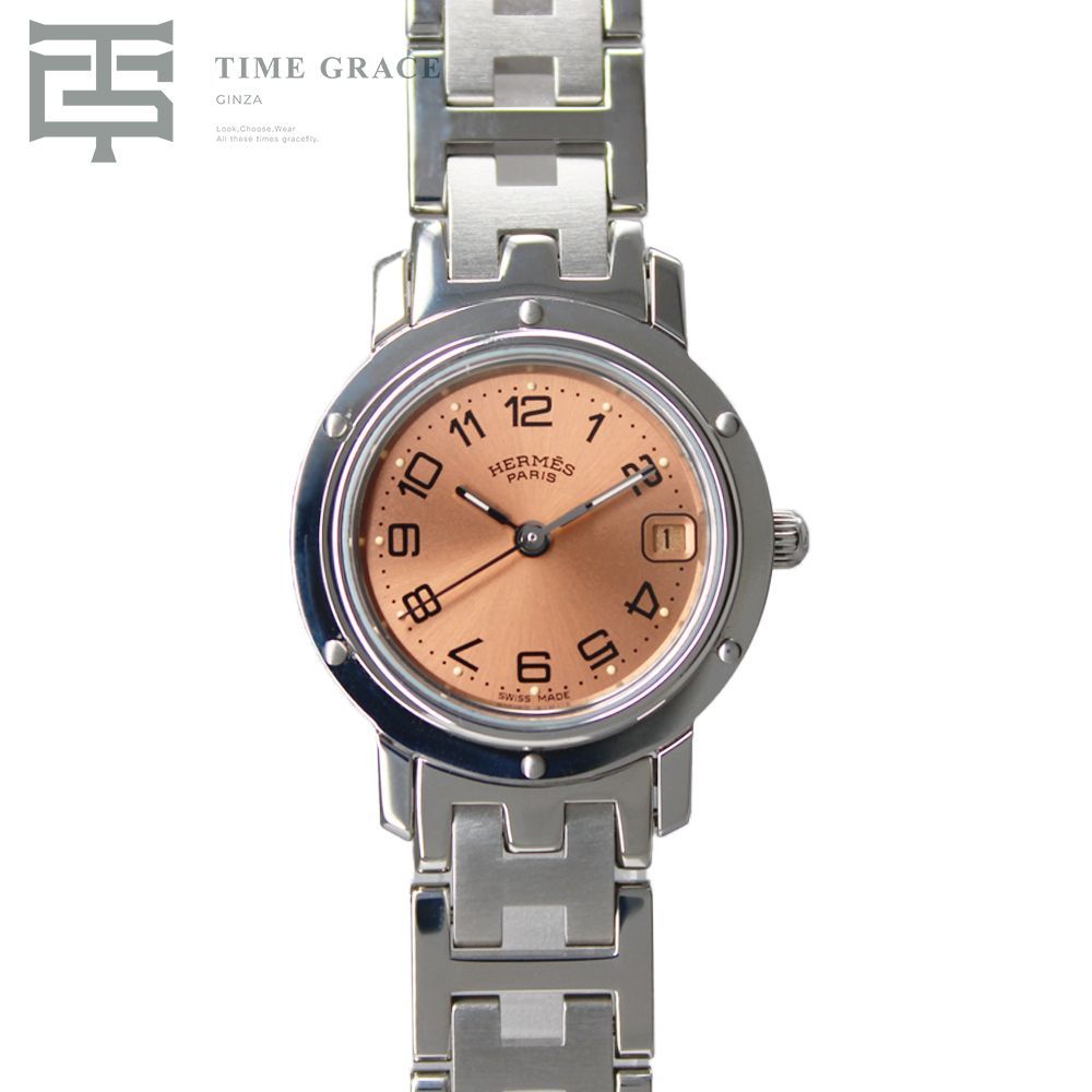 HERMES Wristwatch Clipper CL4.210 Pink Women's Used