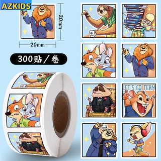 300 สติกเกอร์/ม้วนการ์ตูน Crazy Zoo สติกเกอร์ม้วนอะนิเมะ Tanuki Sloth สติกเกอร์น่ารักรางวัลการ์ตูน