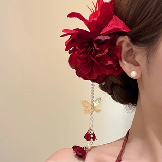 Love of Teng Hua Super Immortal สีชมพูพู่ดอกไม้ Hairpin ผู้หญิง Cheongsam ด้านข้างคลิป Hairpin อุปกรณ์เสริมผมมัลติฟังก์ชั่นผม Disc