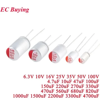 DIP Solid Electrolytic Capacitor Super Low ESR 6.3V 16V 25V 35V 50V 100UF 270UF 470UF 220 330 560 680 UF 820UF 1000UF