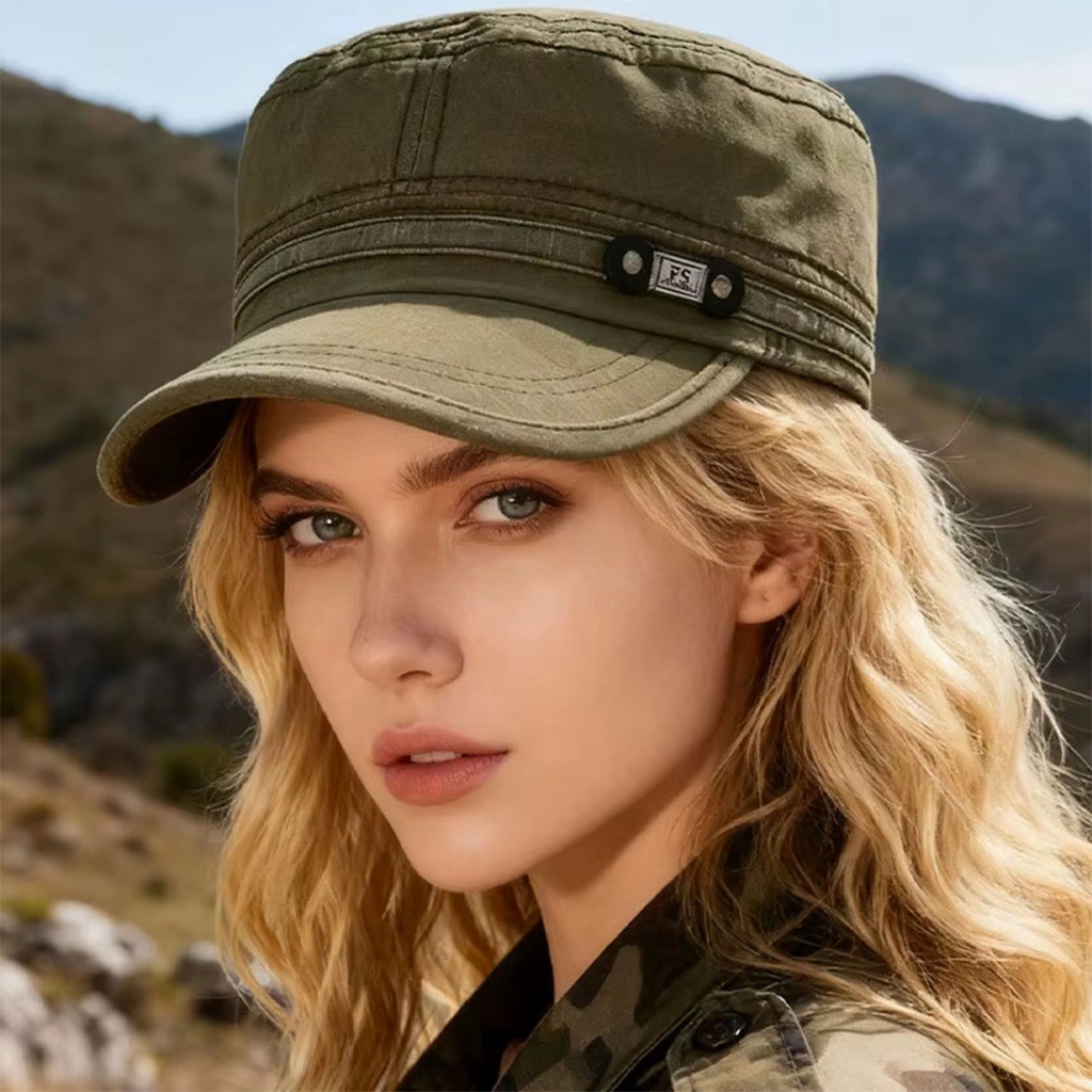 ของมาใหม่！หมวกแก๊ปทหาร หมวกเบเร่ต์ผู้ชาย ผ้าฝ้าย รอบศีรษะ56-60CM ปรับขนาดได้ ระบายอากาศ สไตล์วินเทจ สำหรับชายและหญิง - รูปที่ 2