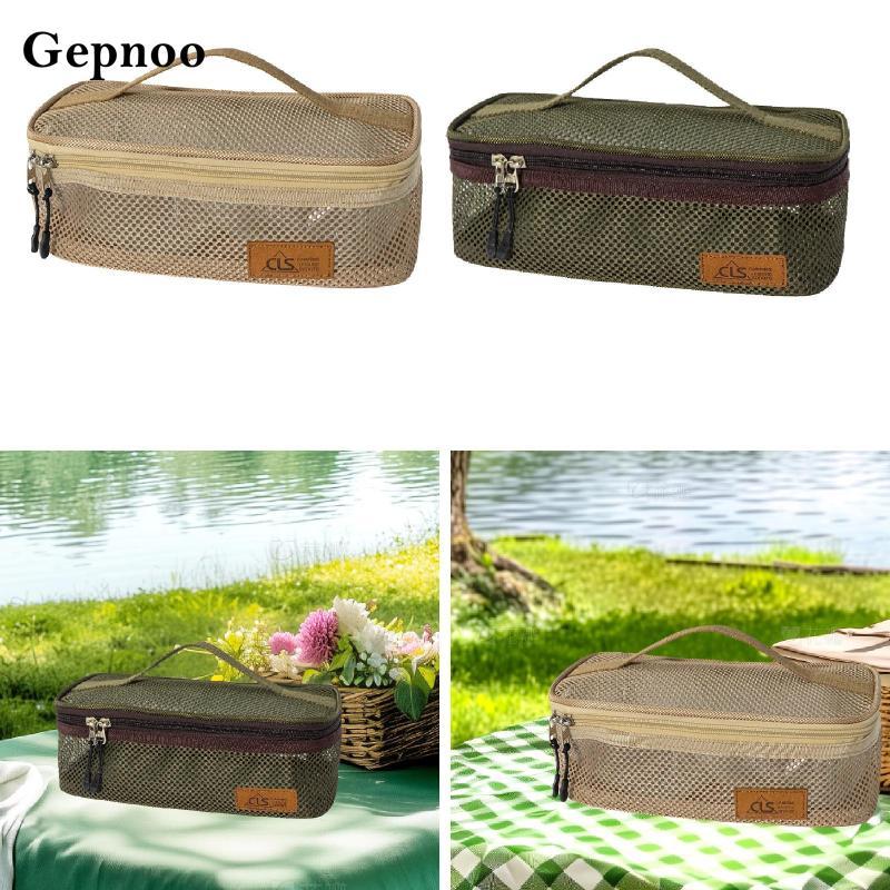 [Gepnoo] Camping Utensils Storage Travel Organizer กระเป๋าถือ Tote Wash Bag Oxford แบบพกพา
