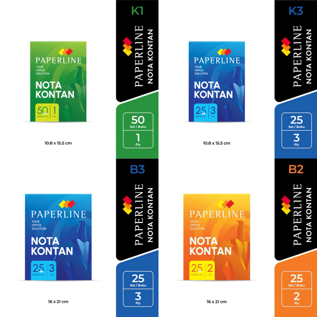 (1 ชิ้น) PAPERLINE NOTE/เล็กขนาดใหญ่ 1 2 3 ชั้น K1 K2 K3 B1 B2 B3 NCR FINANCIAL CONTAN CASH RECEIPAT