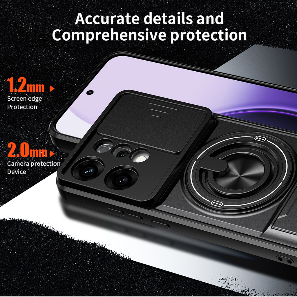 ปลอกสําหรับOPPO Reno 15 Pro Max 15F 14F 14 13 13F 4G 5G 2026 กรณีเกราะกันกระแทกแหวนแม่เหล็กสําหรับReno15 15Pro Reno14 14Pro 13Pro Pushดึงกล้องป้องกันปกหลัง - รูปที่ 5