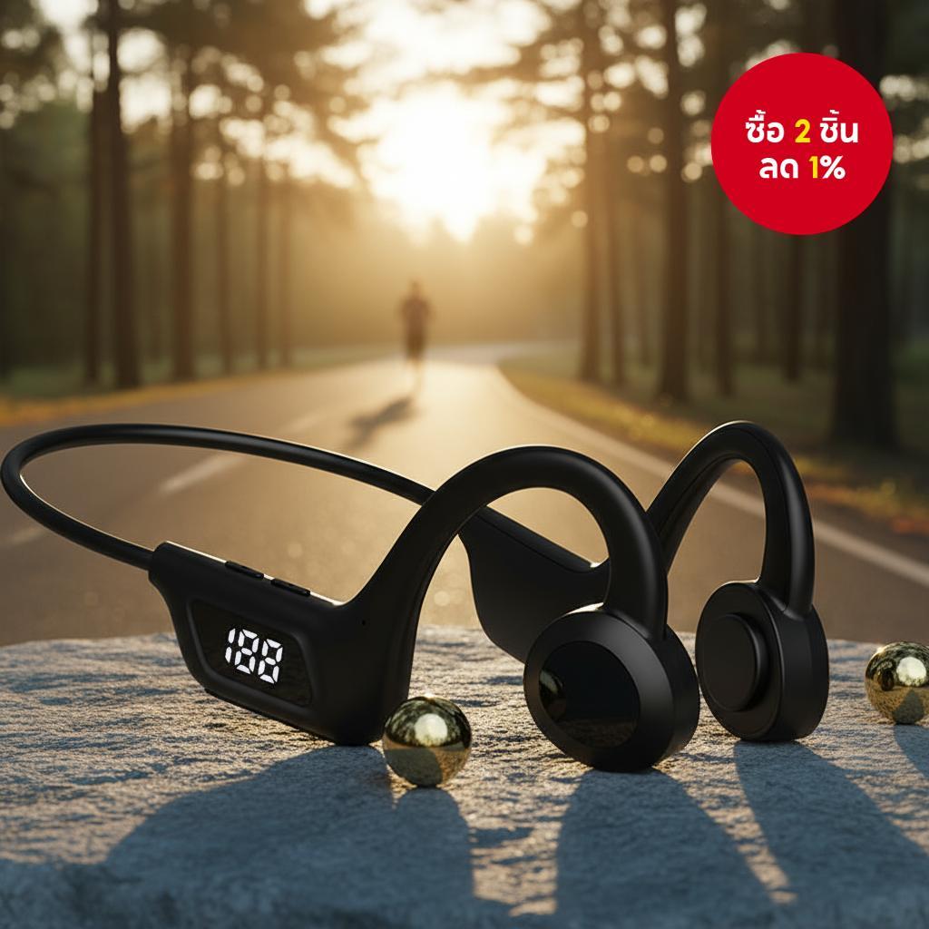 หูฟังบลูทูธ JS7 Sport 5.1 หูฟังไร้สายพร้อมหน้าจอ LED รองรับการ์ดหน่วยความจํา MP3 สําหรับใช้งานประจําวัน