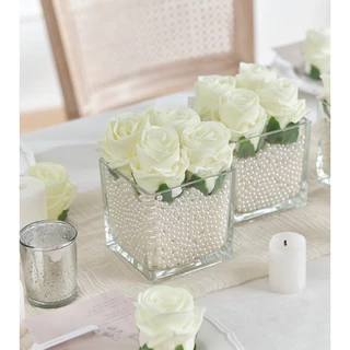 ดอกกุหลาบประดิษฐ์ หัวดอกเดี่ยว 8 ซม. ไม่มีใบ ไม่มีดอกก้าน สำหรับงาน DIY ตกแต่ง ของขวัญ
