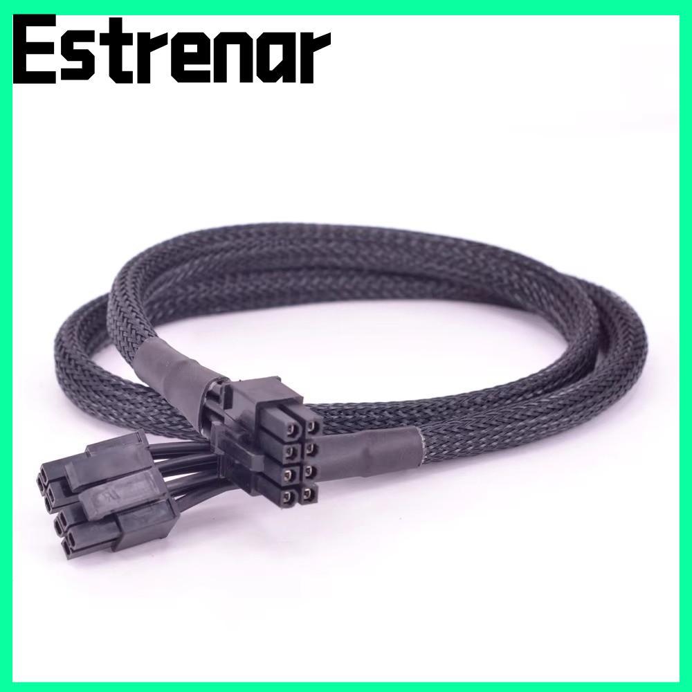 ESTRENAR สายไฟ CPU, 60/70/90 ซม. 12V DC Power Extension Cable, สีดํา 18AWG 8pin To 4 + 4pin Modular 