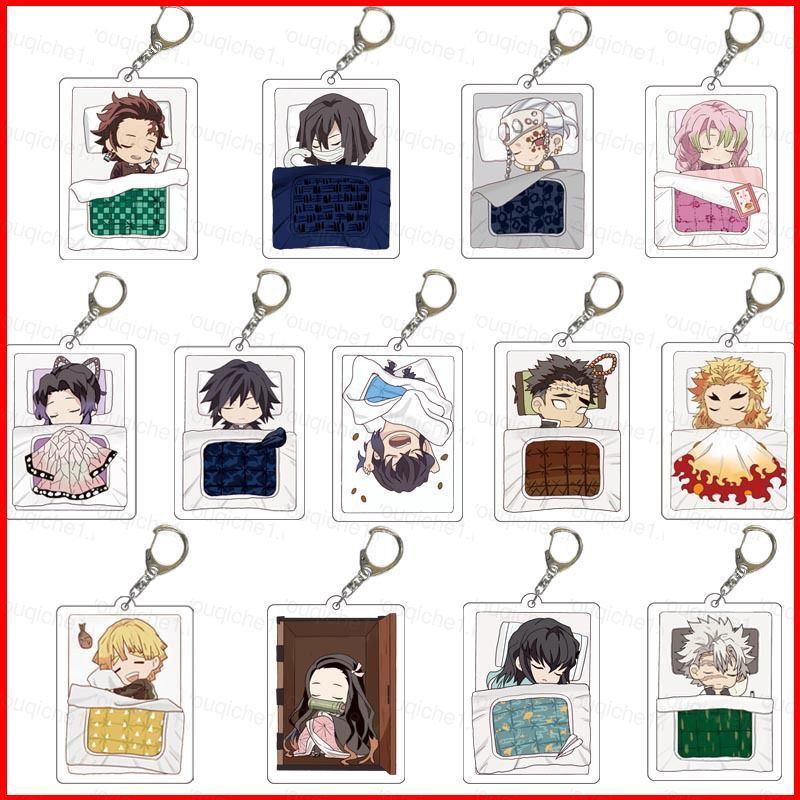 SY2 Demon Slayer พวงกุญแจกระเป๋าจี้อะคริลิคพวงกุญแจ Tanjirou Nezuko Giyuu อะนิเมะพวงกุญแจของขวัญ 2 ด