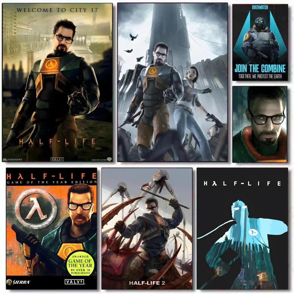 โปสเตอร์ผ้าใบกันน้ำพรีเมียมศิลปะเกม Half Life 2 ภาพเขียนลายพู่กันตกแต่งผนังห้องนั่งเล่น ห้องนอน ของขวัญตกแต่งบ้าน