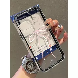 เคสสำหรับ OPPO Reno 16 16F 15 15F 14 14F 5G, OPPO Reno 16 15 14 Pro, OPPO Reno 15 Pro Max เคสโทรศัพท์ลายโบว์น่ารัก เคสกันกระแทกสองชั้นแบบนุ่ม 2-in-1