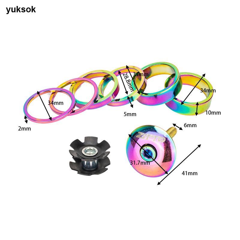 Yuksok ชุดหูฟังจักรยาน สเต็มสเปซเซอร์ อลูมิเนียม สำหรับการปรับแต่ง — صورة 6