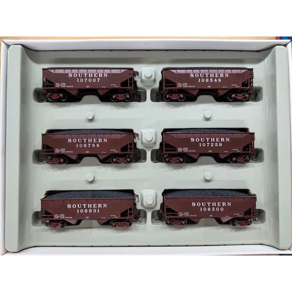 Athearn HO Scale Strawern Southern Iron 34 2 Bay Hopper ชุดรถถ่านหิน 6 ส่วนพร้อมกล่องเดิม พร้อมบรรจุ