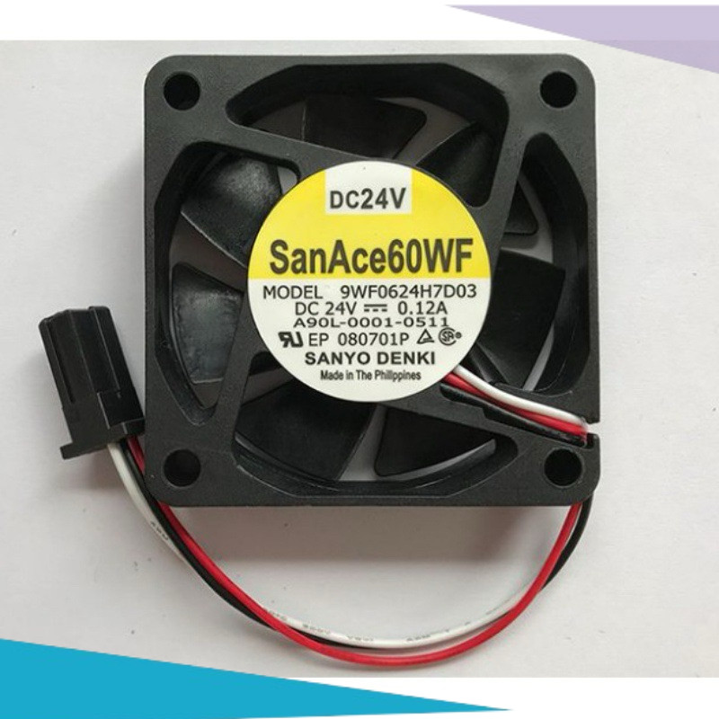 แบรนด์ ! พัดลม 40*40หนา 20 A90L-0001-0511/0423#105S 9WF0624H7D03/D04/D05 ไฟ24V  แจ็ค ดำ ขาว 0.12a