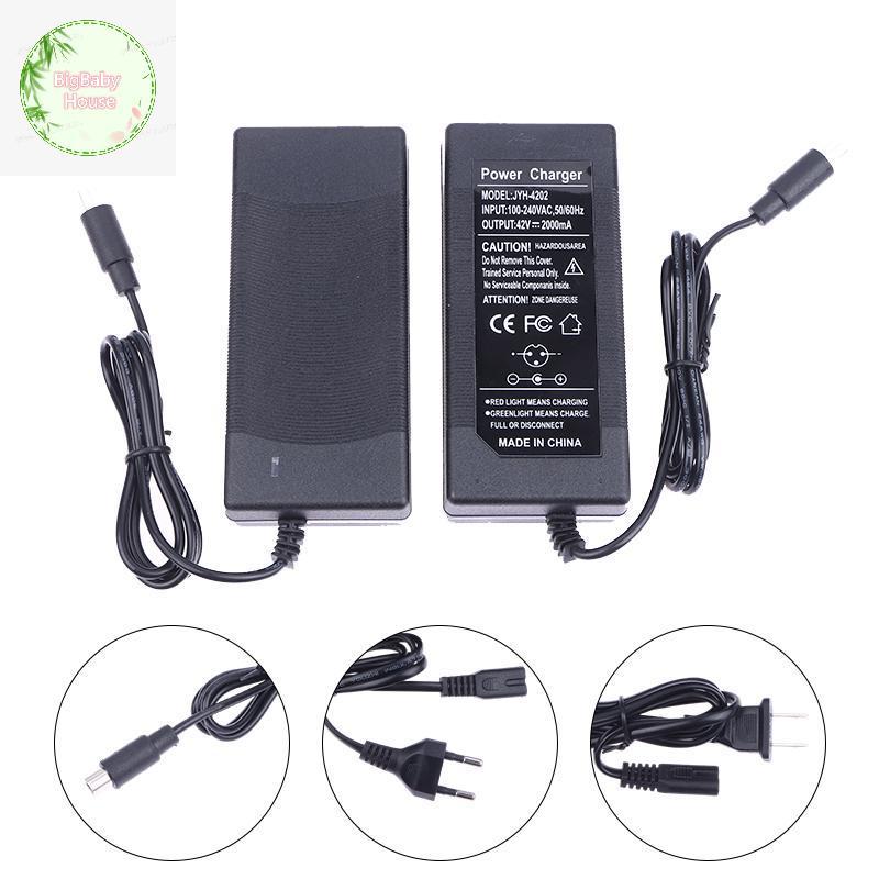 BigBabyHouse 42V 2A สกู๊ตเตอร์ไฟฟ้าอะแดปเตอร์แบตเตอรี่เปลี่ยนสกู๊ตเตอร์ Charger Power M365 สกู๊ตเตอร