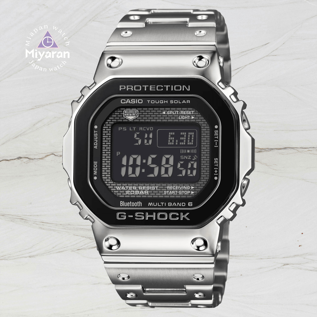 Casio G-SHOCK ซีรีส์ดิจิตอลพลังงานแสงอาทิตย์โลหะสำหรับผู้ชาย GMW-B5000BT-1JF 《C》