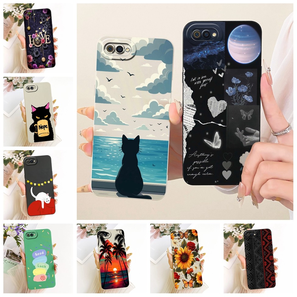 สําหรับRealme C2 กรณีRMX1943 ซิลิโคนแฟชั่นหรูหราCool Kawaiiน่ารักทาสีปลอกRMX1941 RMX1945