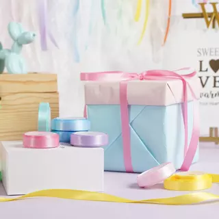 10THB ริบบิ้นผ้าซาติน กว้าง 2 ซม. ยาว 23 ม. ทำโบว์ ของขวัญ งาน DIY สีสวย พร้อมส่ง