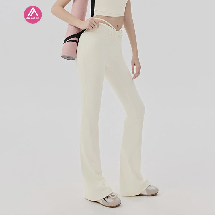 AirActive กางเกงโยคะขากระบอก มีเชือกผูกเอว ยืดหยุ่น สำหรับพิลาทิส และเต้น