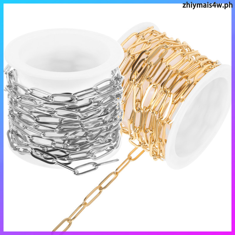 2 ชิ้นสแตนเลส คลิปหนีบกระดาษโซ่สร้อยคอเครื่องประดับทําหัตถกรรมม้วนสําหรับอุปกรณ์ตกแต่ง zhiymais4w
