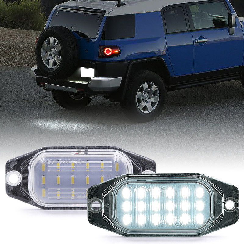 2 ชิ้นสําหรับ Toyota FJ Cruiser Land Cruiser FJ80 Celica Lexus LX450 สีขาว LED จํานวนใบอนุญาตแสง