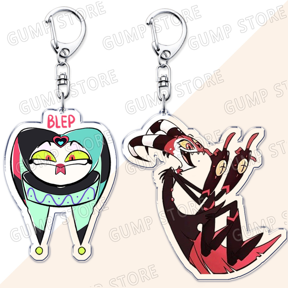 การ์ตูนอะนิเมะ Series Helluva Blitzo พวงกุญแจ Boss พวงกุญแจสําหรับอุปกรณ์เสริมกระเป๋าจี้ Key Chain แหวนเครื่องประดับแฟน