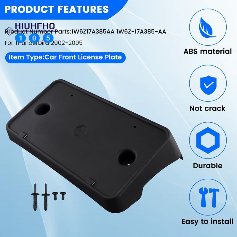 Hiuhfhq106Car ขายึดป้ายทะเบียนกรอบป้ายทะเบียน 1W6Z17A385AA 1W6Z-17A385-AA สําหรับ 2002-2005