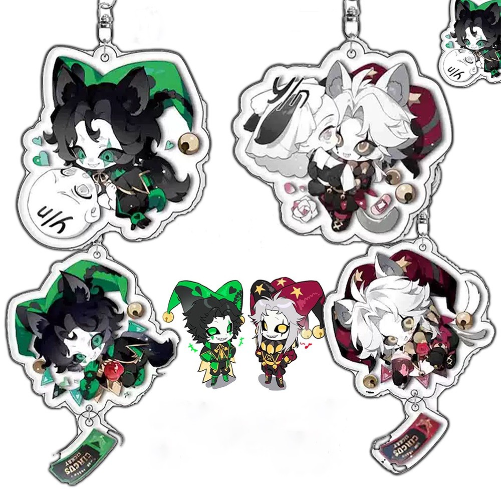 เกม The Freak Circus พวงกุญแจอะคริลิค Pierrot Joker Clown ตัวละคร Circus กระเป๋าเป้สะพายหลัง Charm จี้พวงกุญแจรถ