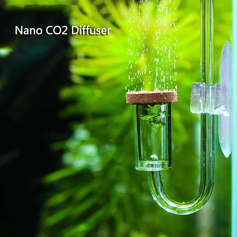 1 ชิ้น U-หลอดอะคริลิค Aquarium CO2 ระบบ Diffuser โปร่งใส Mini Diffuser CO2 Refiner Regulator เซรามิค