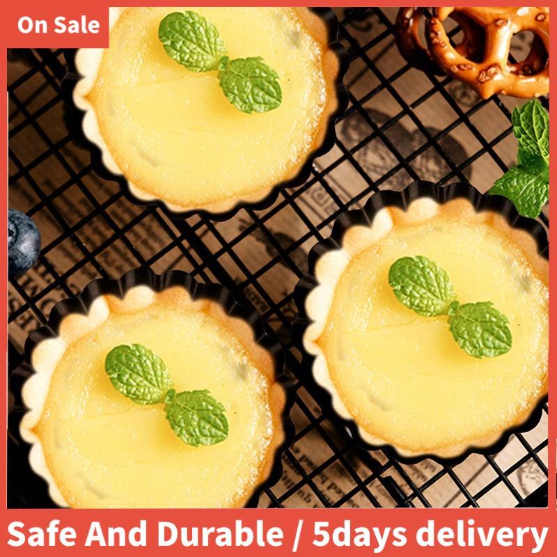 ชุดกระทะทาร์ต 6 ชิ้น, กระทะ Quiche ขนาด 4 นิ้วขนาดเล็กที่ถอดออกได้ด้านล่างกระทะ Quiche เหล็กคาร์บอนส