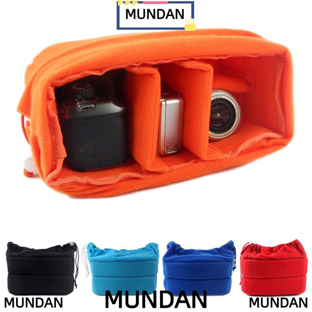 MUNDAN ใส่กล้องกระเป๋าป้องกันอุปกรณ์เสริมกล้องกํามะหยี่แบบพกพาอเนกประสงค์เลนส์กล้อง Cas