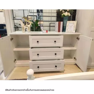 Koncept Furniture ตู้เตี้ย รุ่น Moneta สีขาว (150x45x80 ซม.) แบรนด์ KONCEPT FURNITURE