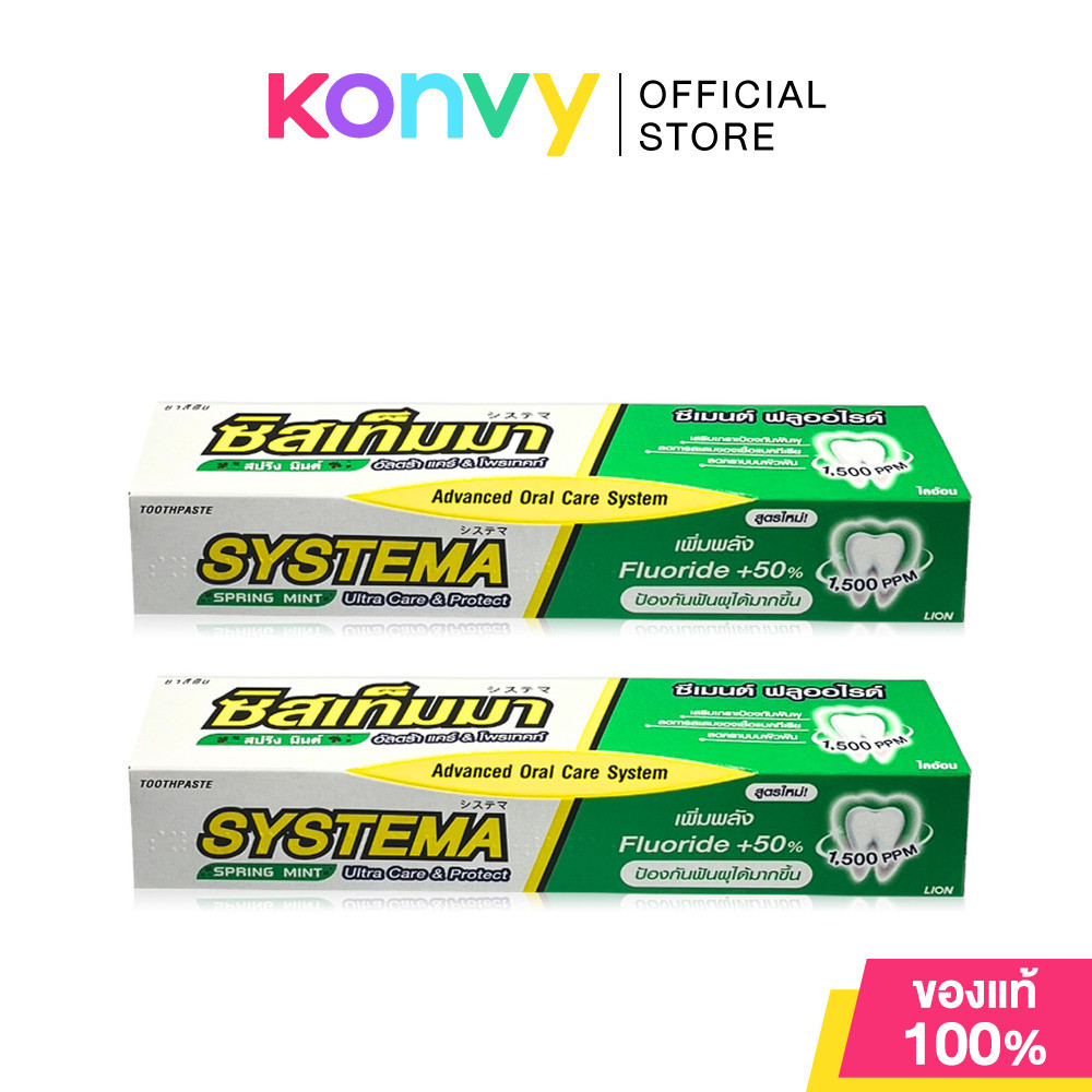 Systema Toothpaste Spring Mint [140g x 2pcs] ยาสีฟันซิสเท็มมา กลิ่นสปริง มินต์.