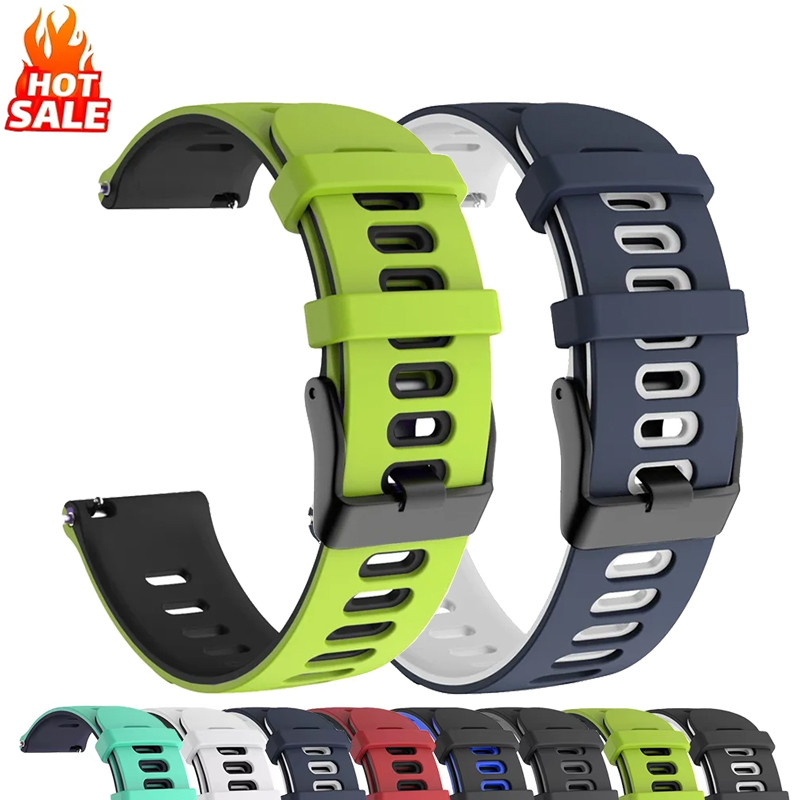 20 มม.22 มม.ซิลิโคนกีฬาสําหรับ Garmin forerunner 165/55 สําหรับ Samsung Galaxy นาฬิกา 7/6/5 สําหรับ Amazfit Bip 6/bip 5 สายทูโทนสําหรับผู้ชายผู้หญิง