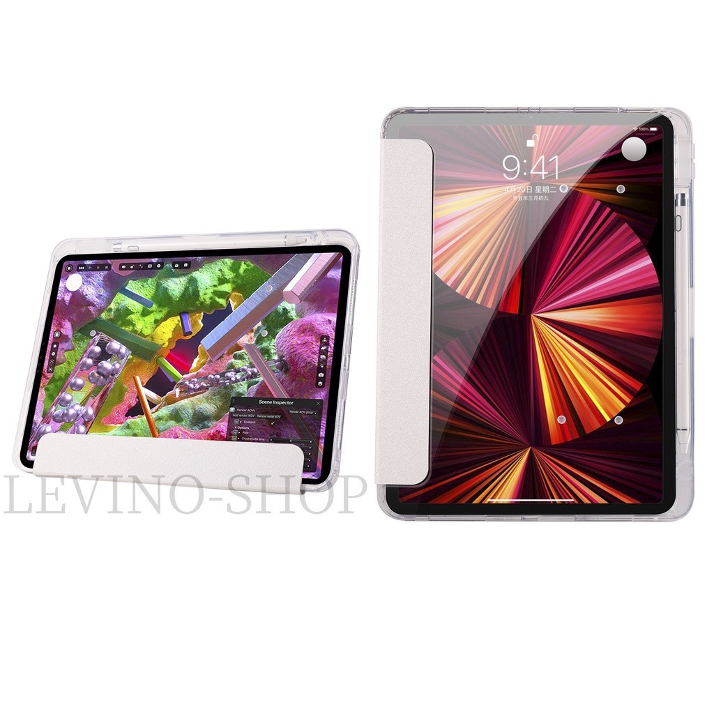 Crystal Glass Case for ipad gen11 เคสไอแพด gen7/8/910.2 air11 10.9 pro11 2020/air6 2024 mini6/7 gen10 เคสอะคริลิคฝาขุ่น - รูปที่ 2