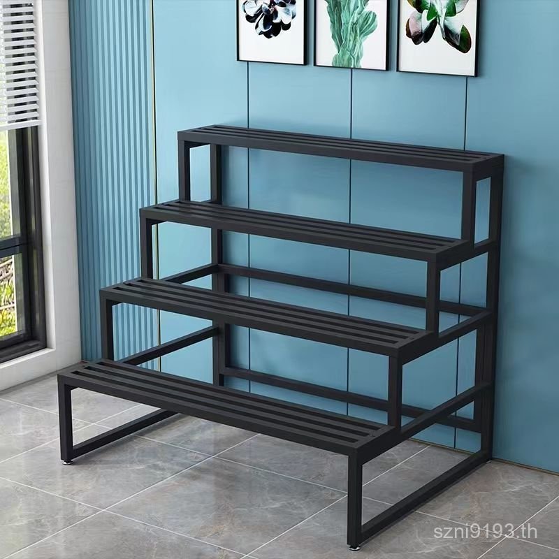 Multi-Layer Open-Sky ในร่มระเบียงดอกไม้ขาตั้งเนื้อหนา Art ขาตั้งดอกไม้เหล็ก Multi-Layer Open-Sky ในร