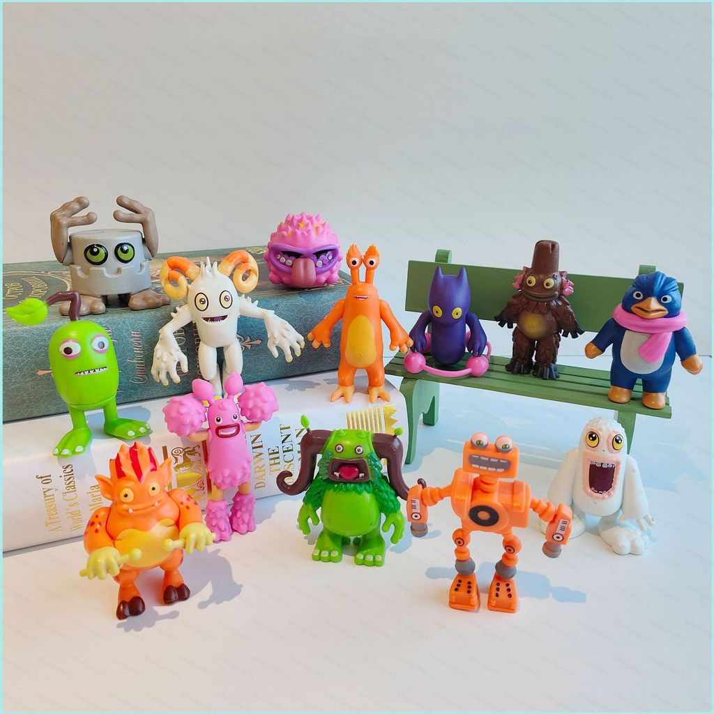 XS1 13pcs My Sing Monsters Action Figure Ghazt Noggin Mammott Pango Furcorn Maw Drumpler PomPom ของเ