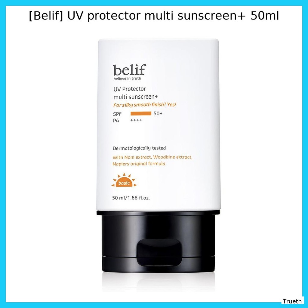 [Belif] UV protector multi Sunscreen+ 50ml / ครีมกันแดดเกาหลี SPF50 / สูตรบางเบา โดย Trueth
