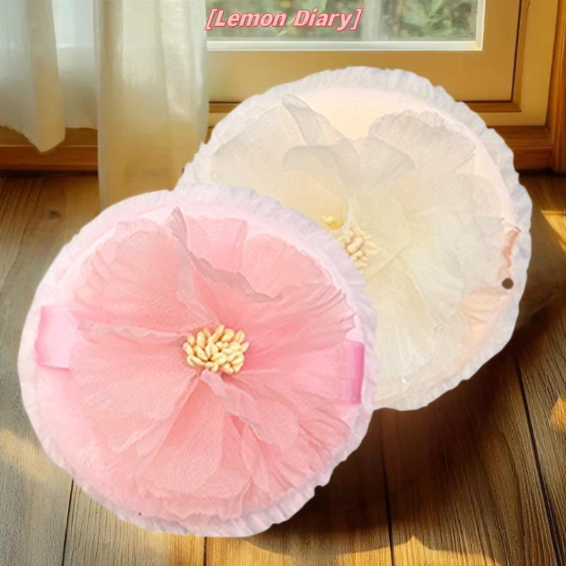 แอลดี| 3Dริบบิ้นดอกไม้Dual Sided Velvet Floed Ultra Softขนาดใหญ่Fluffyแป้งพัฟสําหรับแต่งหน้าพัฟหลวมเปียกแห้งเครื่องมือใหม่