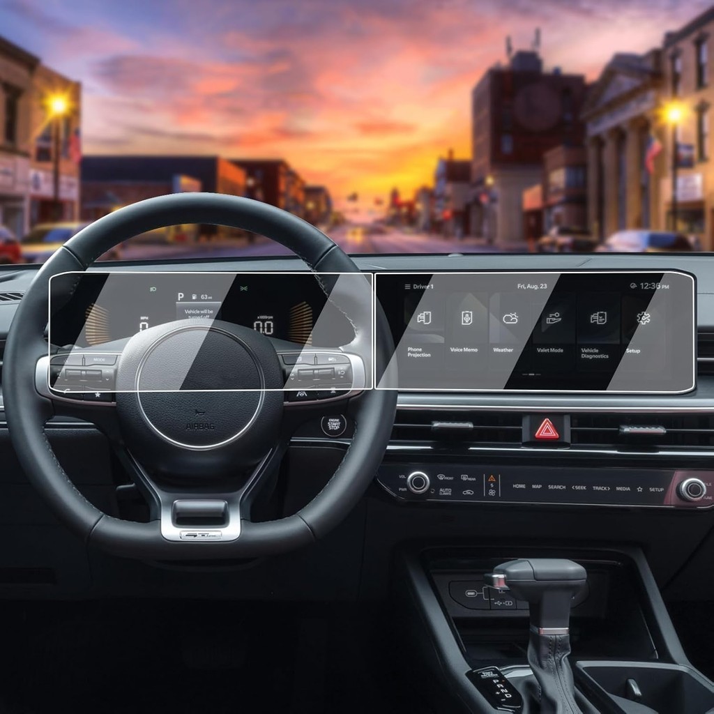 TTCR-II ใช้งานร่วมกับ 2025-2026 Kia K5 ป้องกันหน้าจอกระจกนิรภัย 12.3 นิ้ว 2 PC สําหรับ 2025-2026 Kia