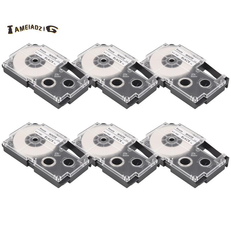 [คุณภาพ T]ริบบิ้นฉลาก 9 มม. 6 ชิ้นสําหรับ -120 -E300 -60 -100 KL750B KL820 KL750 KL7200 ป้ายเครื่องพ