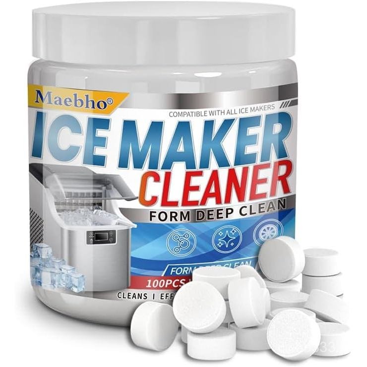 100 tabs Ice Machine Cleaner -Unscented Ice Maker Descaler Clean Tablets Compatible with Opal, Kitch