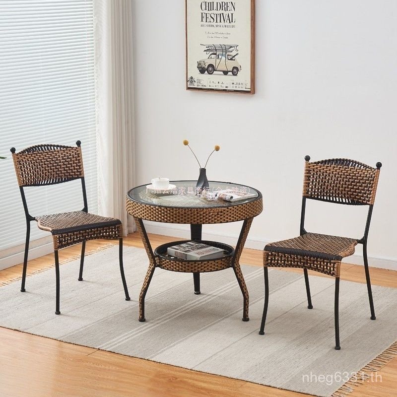 สตูลเก้าอี้หวายเก้าอี้หลังครัวเรือนที่ทําด้วยมือเก้าอี้รับประทานอาหารระเบียงห้องนั่งเล่นครัวเรือนพัก