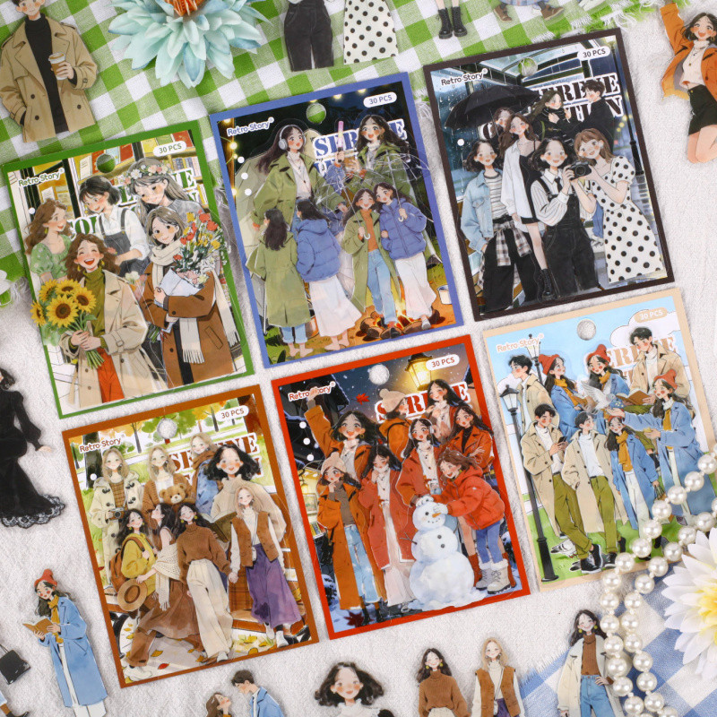 นาย กระดาษ 20ชิ้น/ถุงสติกเกอร์สัตว์เลี้ยงสไตล์เกาหลีตัวละครวรรณกรรมแฟชั่นชุดสมุดบัญชีมือฉากสติกเกอร์สําหรับการ์ดอวยพร ทําเอง กล่องเก็บถ้วยเคสโทรศัพท์มือถือตกแ