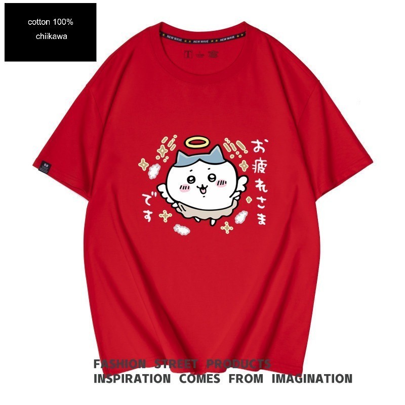 การ์ตูน chikawa chikawa chikawa Hachi Usaki เสื้อยืดแขนสั้นผู้ชายผู้หญิงผ้าฝ้ายเสื้อยืดอินเทรนด์ Top