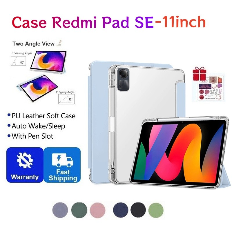 เคส Redmi Pad SE 11 นิ้วเคสแม่เหล็กพร้อมช่องเสียบปากกาสําหรับ Xiaomi Redmi Pad SE 11 "ฝาครอบ