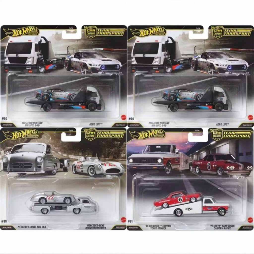 Hot Wheels FLF56 การขนส่ง Fleet Series Benz 300SLR Corvette Ford Car Model
